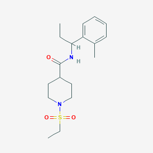 1-(ethylsulfonyl)-N-[1-(2-methylphenyl)propyl]-4-piperidinecarboxamide