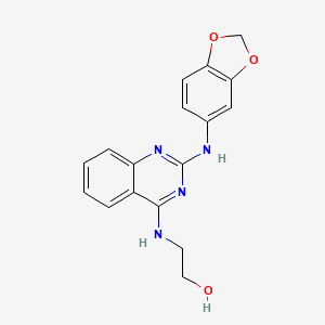 molecular formula C17H16N4O3 B4460609 2-{[2-(1,3-benzodioxol-5-ylamino)-4-quinazolinyl]amino}ethanol 