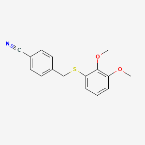 molecular formula C16H15NO2S B4460614 4-{[(2,3-dimethoxyphenyl)thio]methyl}benzonitrile 