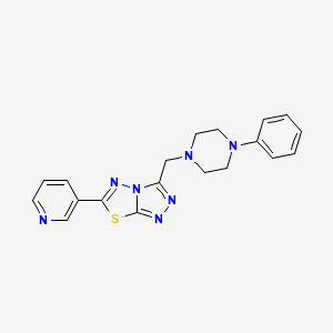 molecular formula C19H19N7S B4460628 3-[(4-phenyl-1-piperazinyl)methyl]-6-(3-pyridinyl)[1,2,4]triazolo[3,4-b][1,3,4]thiadiazole 