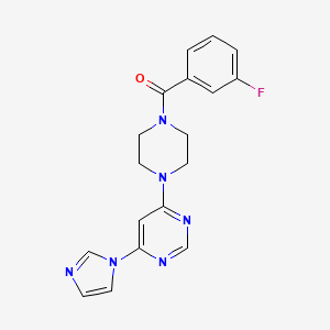 4-[4-(3-fluorobenzoyl)-1-piperazinyl]-6-(1H-imidazol-1-yl)pyrimidine