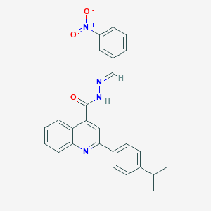 molecular formula C26H22N4O3 B446064 N'-{3-nitrobenzylidene}-2-(4-isopropylphenyl)-4-quinolinecarbohydrazide 