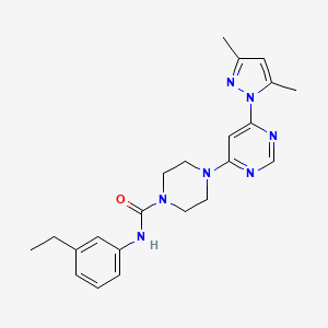 molecular formula C22H27N7O B4460652 4-[6-(3,5-dimethyl-1H-pyrazol-1-yl)-4-pyrimidinyl]-N-(3-ethylphenyl)-1-piperazinecarboxamide 