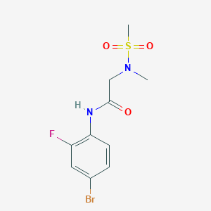 molecular formula C10H12BrFN2O3S B4460662 N~1~-(4-bromo-2-fluorophenyl)-N~2~-methyl-N~2~-(methylsulfonyl)glycinamide 