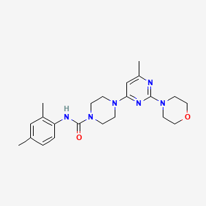 molecular formula C22H30N6O2 B4460681 N-(2,4-dimethylphenyl)-4-[6-methyl-2-(4-morpholinyl)-4-pyrimidinyl]-1-piperazinecarboxamide 