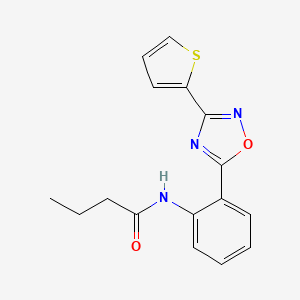 N-{2-[3-(2-thienyl)-1,2,4-oxadiazol-5-yl]phenyl}butanamide