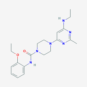 molecular formula C20H28N6O2 B4460692 N-(2-ethoxyphenyl)-4-[6-(ethylamino)-2-methyl-4-pyrimidinyl]-1-piperazinecarboxamide 
