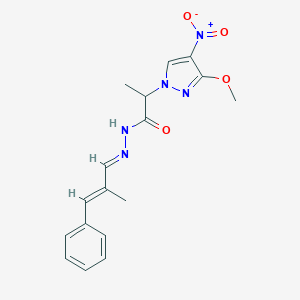 2-{4-nitro-3-methoxy-1H-pyrazol-1-yl}-N'-(2-methyl-3-phenyl-2-propenylidene)propanohydrazide