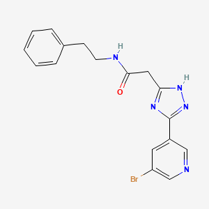 molecular formula C17H16BrN5O B4460704 2-[5-(5-bromo-3-pyridinyl)-1H-1,2,4-triazol-3-yl]-N-(2-phenylethyl)acetamide 