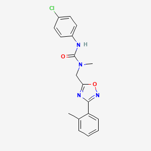 molecular formula C18H17ClN4O2 B4460723 N'-(4-chlorophenyl)-N-methyl-N-{[3-(2-methylphenyl)-1,2,4-oxadiazol-5-yl]methyl}urea 