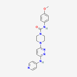 molecular formula C21H23N7O2 B4460728 N-(4-methoxyphenyl)-4-[6-(4-pyridinylamino)-3-pyridazinyl]-1-piperazinecarboxamide 