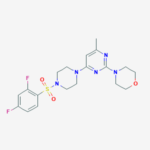 molecular formula C19H23F2N5O3S B4460731 4-(4-{4-[(2,4-difluorophenyl)sulfonyl]-1-piperazinyl}-6-methyl-2-pyrimidinyl)morpholine 