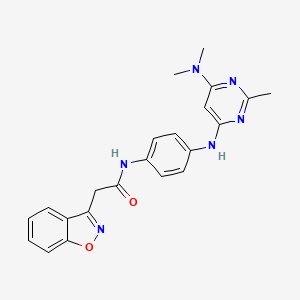 molecular formula C22H22N6O2 B4460735 2-(1,2-benzisoxazol-3-yl)-N-(4-{[6-(dimethylamino)-2-methyl-4-pyrimidinyl]amino}phenyl)acetamide 