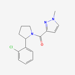 molecular formula C15H16ClN3O B4460755 3-{[2-(2-chlorophenyl)-1-pyrrolidinyl]carbonyl}-1-methyl-1H-pyrazole 