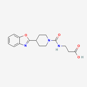 molecular formula C16H19N3O4 B4460767 N-{[4-(1,3-benzoxazol-2-yl)-1-piperidinyl]carbonyl}-beta-alanine 