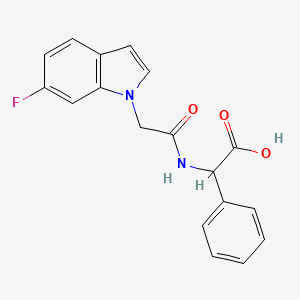 molecular formula C18H15FN2O3 B4460775 {[(6-fluoro-1H-indol-1-yl)acetyl]amino}(phenyl)acetic acid 