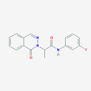 molecular formula C17H14FN3O2 B4460781 N-(3-fluorophenyl)-2-(1-oxo-2(1H)-phthalazinyl)propanamide 