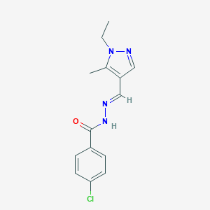 4-chloro-N'-[(1-ethyl-5-methyl-1H-pyrazol-4-yl)methylene]benzohydrazide
