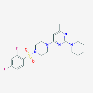 molecular formula C20H25F2N5O2S B4460819 4-{4-[(2,4-difluorophenyl)sulfonyl]-1-piperazinyl}-6-methyl-2-(1-piperidinyl)pyrimidine 