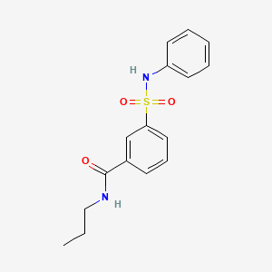 molecular formula C16H18N2O3S B4460873 3-(anilinosulfonyl)-N-propylbenzamide 