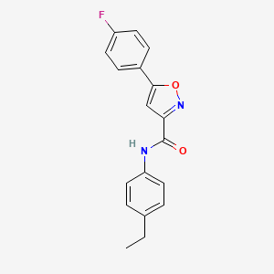 molecular formula C18H15FN2O2 B4460880 N-(4-ethylphenyl)-5-(4-fluorophenyl)-3-isoxazolecarboxamide 