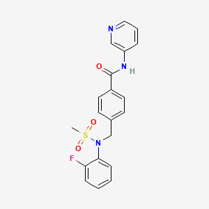 molecular formula C20H18FN3O3S B4460899 4-{[(2-fluorophenyl)(methylsulfonyl)amino]methyl}-N-3-pyridinylbenzamide 