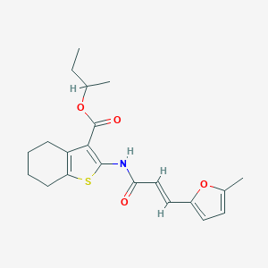 molecular formula C21H25NO4S B446090 Sec-butyl 2-{[3-(5-methyl-2-furyl)acryloyl]amino}-4,5,6,7-tetrahydro-1-benzothiophene-3-carboxylate 