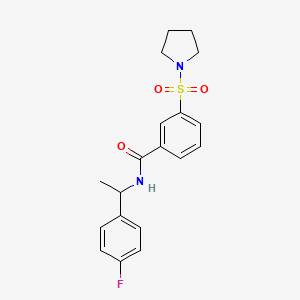 molecular formula C19H21FN2O3S B4460911 N-[1-(4-fluorophenyl)ethyl]-3-(1-pyrrolidinylsulfonyl)benzamide 