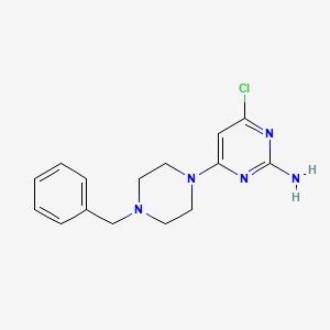 4-(4-benzyl-1-piperazinyl)-6-chloro-2-pyrimidinamine