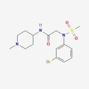 molecular formula C15H22BrN3O3S B4460927 N~2~-(3-bromophenyl)-N~1~-(1-methyl-4-piperidinyl)-N~2~-(methylsulfonyl)glycinamide 