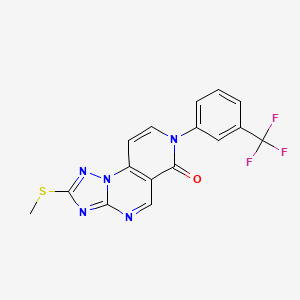 molecular formula C16H10F3N5OS B4460934 2-(methylthio)-7-[3-(trifluoromethyl)phenyl]pyrido[3,4-e][1,2,4]triazolo[1,5-a]pyrimidin-6(7H)-one 