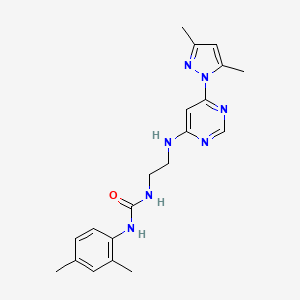 molecular formula C20H25N7O B4460940 N-(2,4-dimethylphenyl)-N'-(2-{[6-(3,5-dimethyl-1H-pyrazol-1-yl)-4-pyrimidinyl]amino}ethyl)urea 