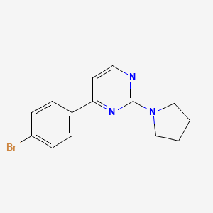 4-(4-bromophenyl)-2-(1-pyrrolidinyl)pyrimidine