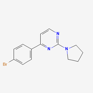 molecular formula C14H14BrN3 B4460954 4-(4-bromophenyl)-2-(1-pyrrolidinyl)pyrimidine 