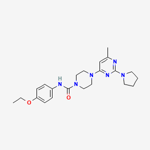 molecular formula C22H30N6O2 B4460957 N-(4-ethoxyphenyl)-4-[6-methyl-2-(1-pyrrolidinyl)-4-pyrimidinyl]-1-piperazinecarboxamide 