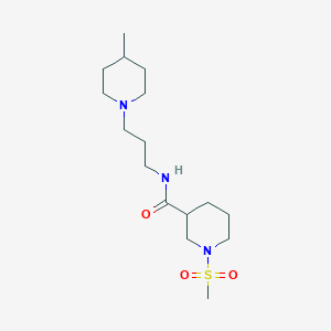 molecular formula C16H31N3O3S B4460965 N-[3-(4-methyl-1-piperidinyl)propyl]-1-(methylsulfonyl)-3-piperidinecarboxamide 
