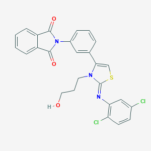 2-{3-[2-[(2,5-dichlorophenyl)imino]-3-(3-hydroxypropyl)-2,3-dihydro-1,3-thiazol-4-yl]phenyl}-1H-isoindole-1,3(2H)-dione
