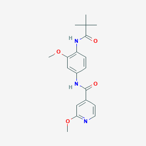 molecular formula C19H23N3O4 B4460977 N-{4-[(2,2-dimethylpropanoyl)amino]-3-methoxyphenyl}-2-methoxyisonicotinamide 