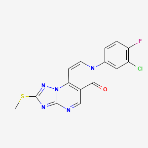 molecular formula C15H9ClFN5OS B4460989 7-(3-chloro-4-fluorophenyl)-2-(methylthio)pyrido[3,4-e][1,2,4]triazolo[1,5-a]pyrimidin-6(7H)-one 