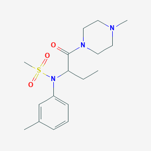 molecular formula C17H27N3O3S B4461003 N-(3-methylphenyl)-N-{1-[(4-methyl-1-piperazinyl)carbonyl]propyl}methanesulfonamide 