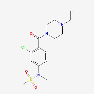 molecular formula C15H22ClN3O3S B4461006 N-{3-chloro-4-[(4-ethyl-1-piperazinyl)carbonyl]phenyl}-N-methylmethanesulfonamide 
