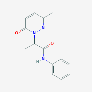 molecular formula C14H15N3O2 B4461016 2-(3-methyl-6-oxo-1(6H)-pyridazinyl)-N-phenylpropanamide 