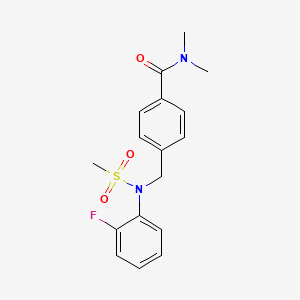 molecular formula C17H19FN2O3S B4461023 4-{[(2-fluorophenyl)(methylsulfonyl)amino]methyl}-N,N-dimethylbenzamide 