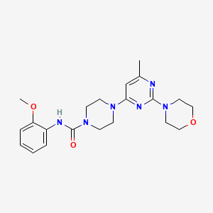 molecular formula C21H28N6O3 B4461049 N-(2-methoxyphenyl)-4-[6-methyl-2-(4-morpholinyl)-4-pyrimidinyl]-1-piperazinecarboxamide 