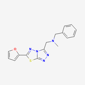 molecular formula C16H15N5OS B4461061 N-benzyl-1-[6-(2-furyl)[1,2,4]triazolo[3,4-b][1,3,4]thiadiazol-3-yl]-N-methylmethanamine 