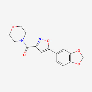 molecular formula C15H14N2O5 B4461063 4-{[5-(1,3-benzodioxol-5-yl)-3-isoxazolyl]carbonyl}morpholine 