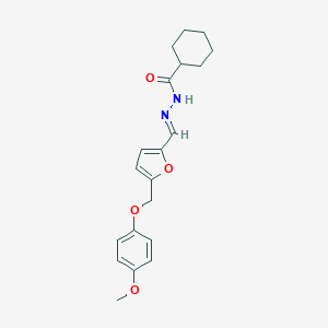 molecular formula C20H24N2O4 B446108 N'-({5-[(4-methoxyphenoxy)methyl]-2-furyl}methylene)cyclohexanecarbohydrazide 