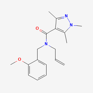 molecular formula C18H23N3O2 B4461080 N-allyl-N-(2-methoxybenzyl)-1,3,5-trimethyl-1H-pyrazole-4-carboxamide 