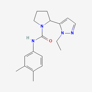 N-(3,4-dimethylphenyl)-2-(1-ethyl-1H-pyrazol-5-yl)-1-pyrrolidinecarboxamide