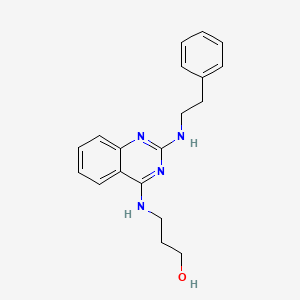 molecular formula C19H22N4O B4461101 3-({2-[(2-phenylethyl)amino]-4-quinazolinyl}amino)-1-propanol 